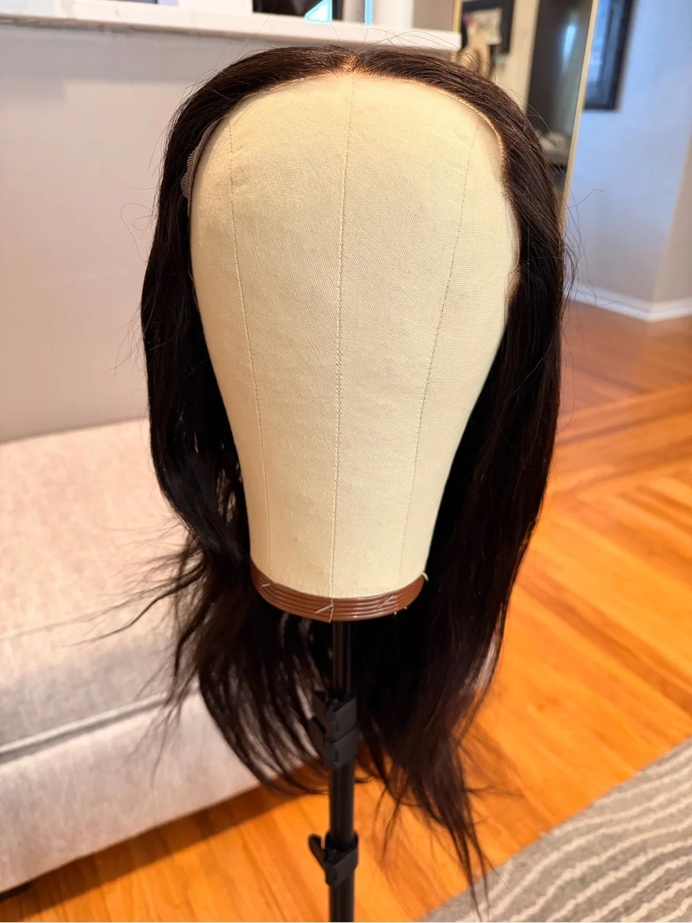 20” Nat Black Straight Human Hair Wig 13x6 HD Lace Front 180% Density #069